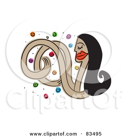 Royalty-Free (RF) Clipart Illustration of an Abstract Woman In A Muddle by Prawny