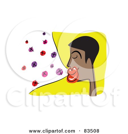 Royalty-Free (RF) Clipart Illustration of a Black Man Blowing Kisses by Prawny