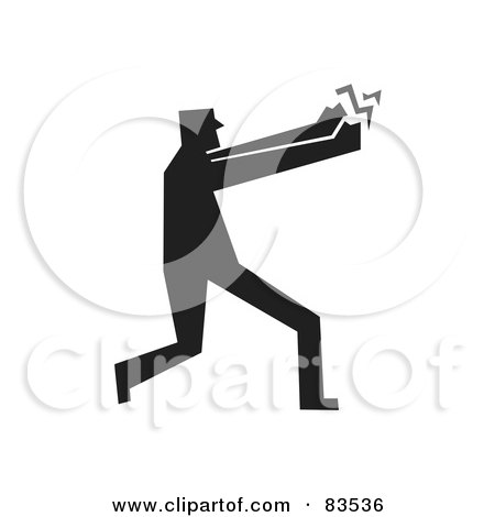 Royalty-Free (RF) Clipart Illustration of a Silhouetted Man Holding On by Prawny