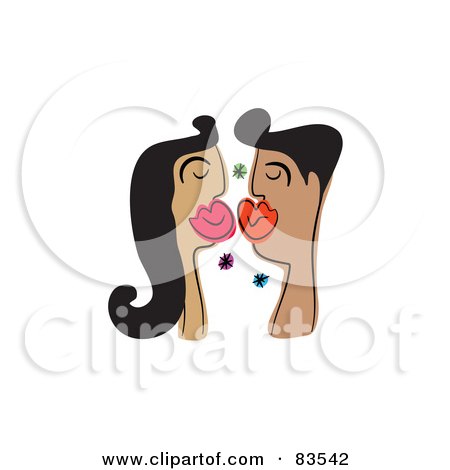 Royalty-Free (RF) Clipart Illustration of an Indian Couple About To Smooch by Prawny