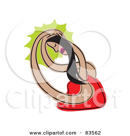 Royalty-Free (RF) Clipart Illustration of an Abstract Woman With A Headache by Prawny