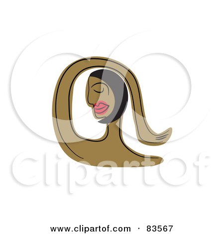 Royalty-Free (RF) Clipart Illustration of a Beautiful Indian Woman In Contemplation, Holding Her Arm Over Her Head by Prawny