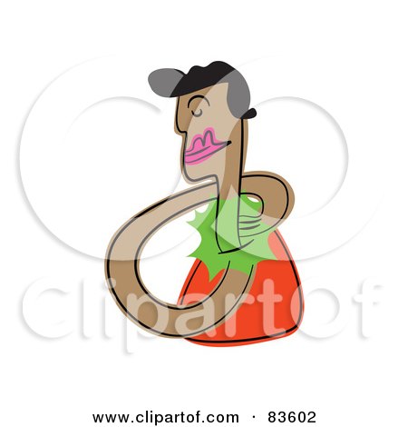 Royalty-Free (RF) Clipart Illustration of a Man Rubbing His Sore Neck by Prawny
