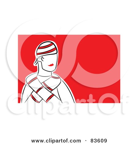 Royalty-Free (RF) Clipart Illustration of a Winter Man Wearing A Hat And Scarf by Prawny