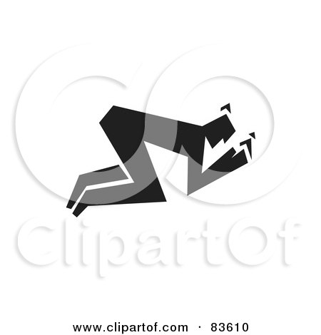 Royalty-Free (RF) Clipart Illustration of a Black Silhouetted Guy In Prayer by Prawny