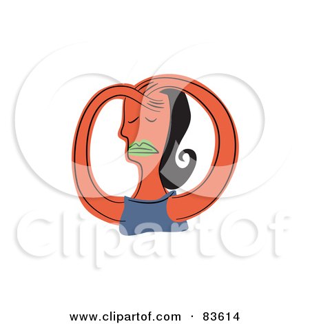 Royalty-Free (RF) Clipart Illustration of an Abstract Woman Feeling Stressed by Prawny