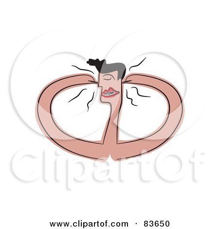 Royalty-Free (RF) Clipart Illustration of an Angry Man Plugging His Ears by Prawny