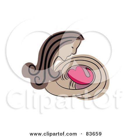 Royalty-Free (RF) Clipart Illustration of an Abstract Woman Guarding Her Heart by Prawny