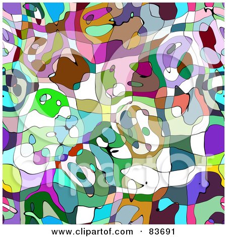 Royalty-Free (RF) Clipart Illustration of a Seamless Abstract Picasso Styled Background by Arena Creative