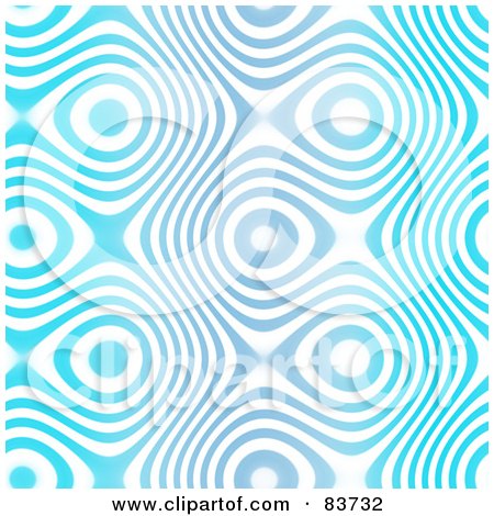 Royalty-Free (RF) Clipart Illustration of a Funky Blue And White Background Of Stripes And Circles by Arena Creative