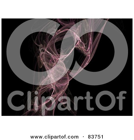 Royalty-Free (RF) Clipart Illustration of a Diagonal Pink Fractal Over Black by Arena Creative