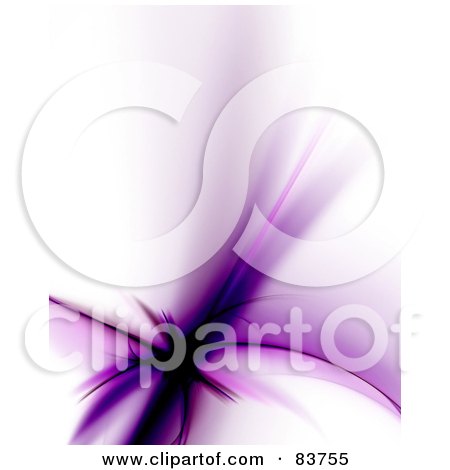 Royalty-Free (RF) Clipart Illustration of a Purple Abstract Floral Fractal Over White by Arena Creative