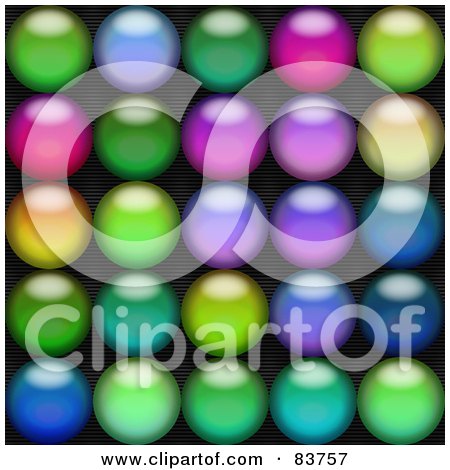 Royalty-Free (RF) Clipart Illustration of a Background Of Colorful Blurry Orbs On Black by Arena Creative