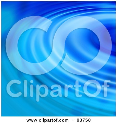 Royalty-Free (RF) Clipart Illustration of a Background Of Blue Concentric Ripples by Arena Creative