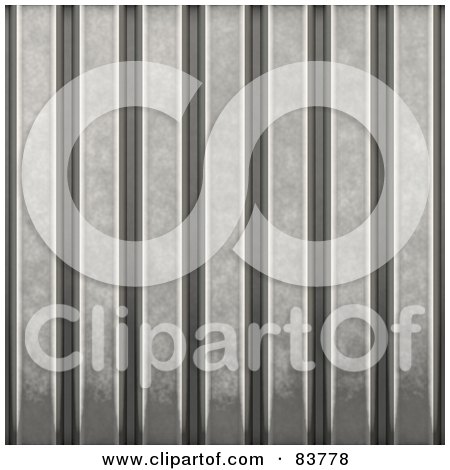 Royalty-Free (RF) Clipart Illustration of a Vertical Grooved Metal Hangar Texture Background by Arena Creative