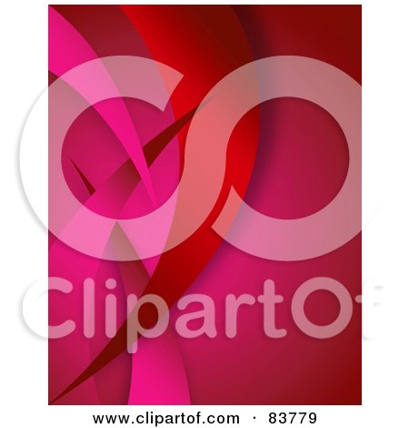 Royalty-Free (RF) Clipart Illustration of a Red And Pink Swoosh Background by Arena Creative