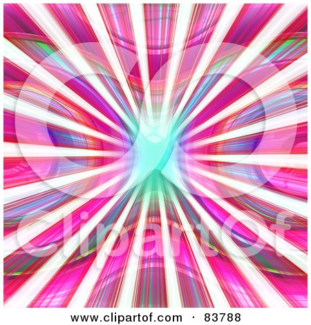 Royalty-Free (RF) Clip Art Illustration of a Vortex Of Red And White Rays And Pink Circles by Arena Creative