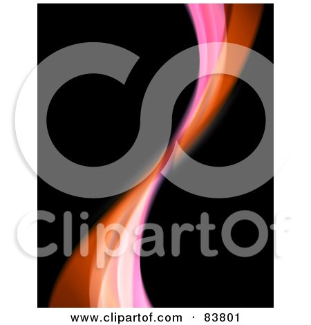 Royalty-Free (RF) Clipart Illustration of a Pink And Orange Swoosh On Black by Arena Creative