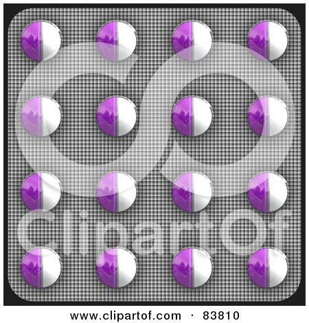 Royalty-Free (RF) Clipart Illustration of a Blister Package Of Purple And White Pills by Arena Creative