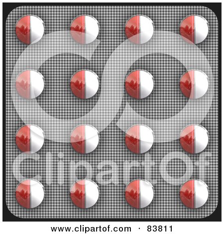 Royalty-Free (RF) Clipart Illustration of a Blister Package Of Red And White Pills by Arena Creative