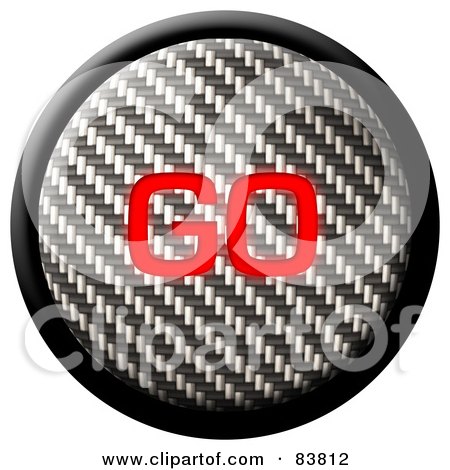 Royalty-Free (RF) Clipart Illustration of a Go Carbon Fiber Internet Button On White by Arena Creative