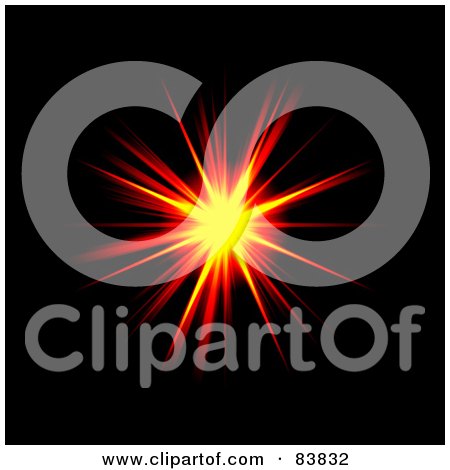 Royalty-Free (RF) Clipart Illustration of a Bright Red And Orange Bursting Explosion On Black by Arena Creative