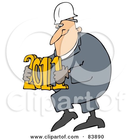 Royalty-Free (RF) Clipart Illustration of a Worker Man Carrying 2011 by djart