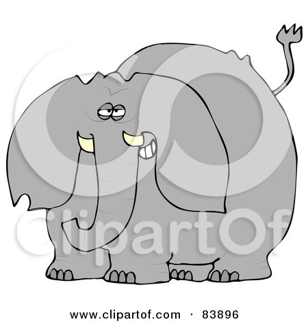 Royalty-Free (RF) Clipart Illustration of a Gray Elephant Smiling by djart