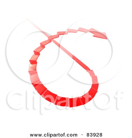 Royalty-Free (RF) Clipart Illustration of a Spiraling Red Arrow Forming Steps by Mopic