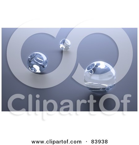 Royalty-Free (RF) Clipart Illustration of Three 3d Glass Marbles On Gray by Mopic