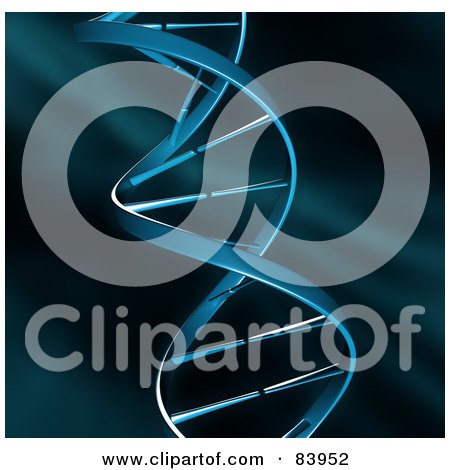 Royalty-Free (RF) Clipart Illustration of a 3d Spiral Of Dna Over Blue by Mopic