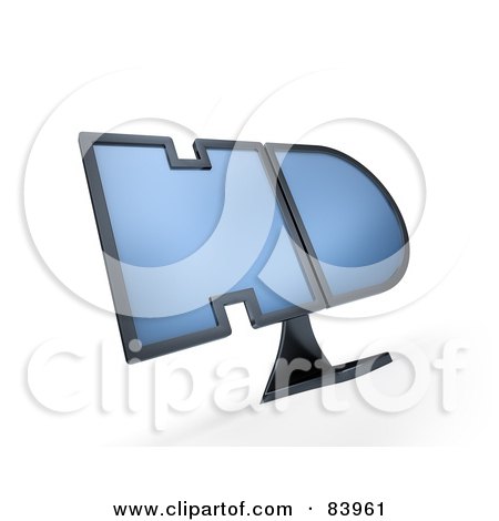 Royalty-Free (RF) Clipart Illustration of a 3d HD Shaped Monitor by Mopic