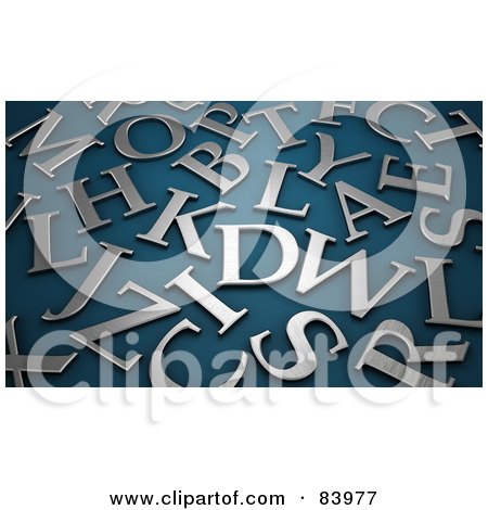 Royalty-Free (RF) Clipart Illustration of a Background Of Brushed Silver Letters On Teal by Mopic