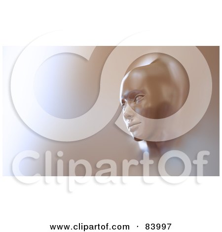 Royalty-Free (RF) Clipart Illustration of a 3d Female Face Emerging From A Wall by Mopic