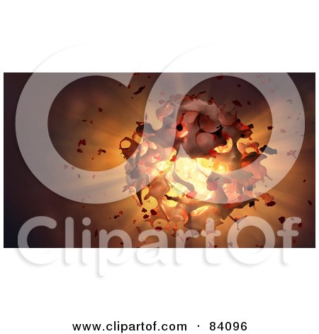 Royalty-Free (RF) Clipart Illustration of a 3d Background Of A Messy Explosion by Mopic
