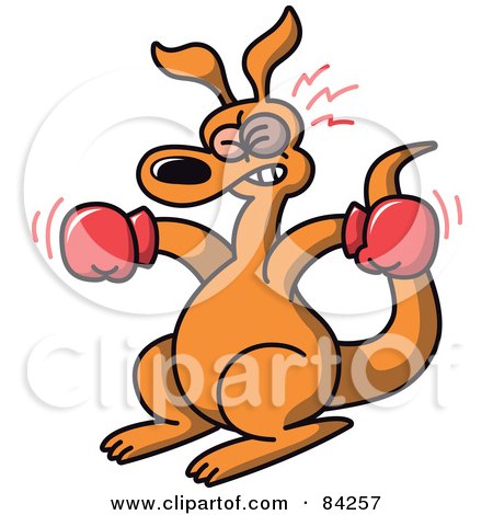 Royalty-Free (RF) Clipart Illustration of a Boxer Kangaroo With A Black Eye by Zooco