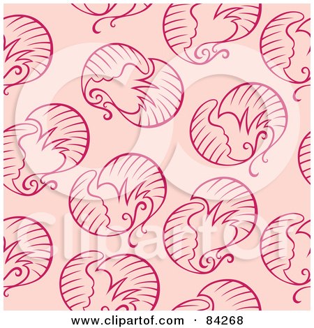 Royalty-Free (RF) Clipart Illustration of a Seamless Repeat Pattern Background Of Pink Seeds by Cherie Reve