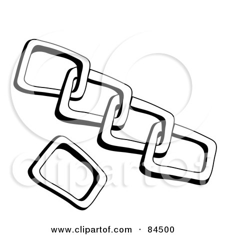 Royalty-Free (RF) Clipart Illustration of Black And White Linked Chains by Pams Clipart