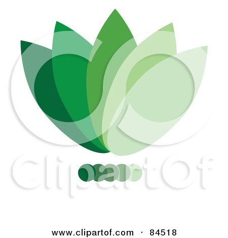 Royalty-Free (RF) Clipart Illustration of a Gradient Green Floral Logo Design by Pams Clipart