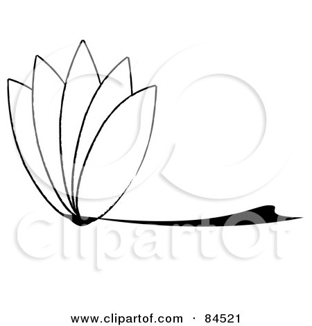 Royalty-Free (RF) Clipart Illustration of a Black And White Floral Logo Design Element by Pams Clipart