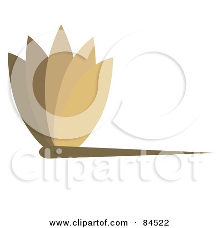 Royalty-Free (RF) Clipart Illustration of a Brown Floral Logo Design Element by Pams Clipart