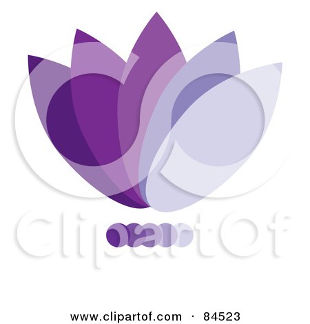 Royalty-Free (RF) Clipart Illustration of a Gradient Purple Floral Logo Design by Pams Clipart