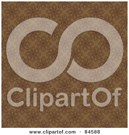 Royalty-Free (RF) Clipart Illustration of a Seamless Repeat Background Of Brown Flower Patterns On Brown by BestVector