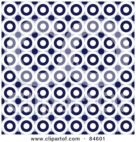 Royalty-Free (RF) Clipart Illustration of a Seamless Repeat Background Of Blue And White Circles And Dots by BestVector