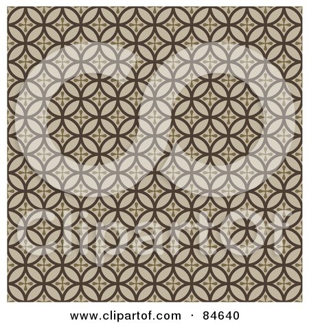 Royalty-Free (RF) Clipart Illustration of a Seamless Repeat Background Of Brown Circles And Crosses On Tan by BestVector