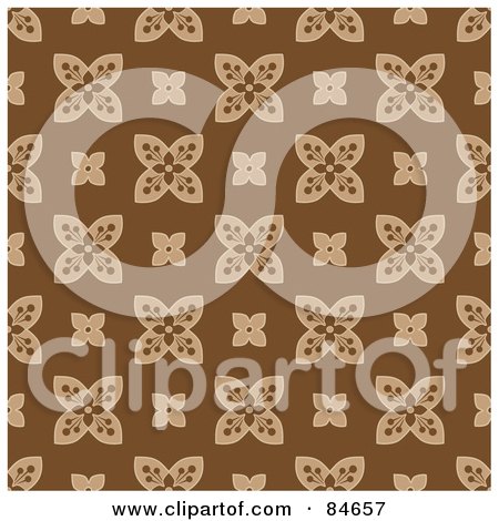 Royalty-Free (RF) Clipart Illustration of a Seamless Repeat Background Of Brown Blossoms On Brown by BestVector