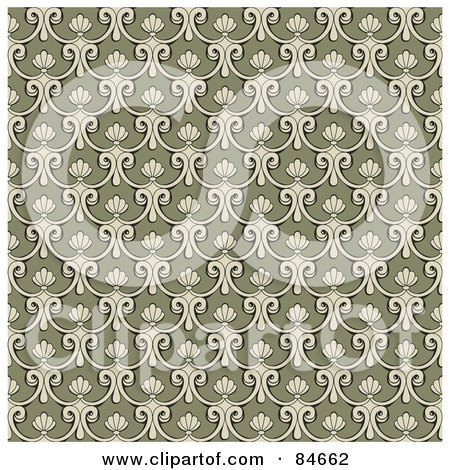 Royalty-Free (RF) Clipart Illustration of a Seamless Repeat Background Of Beige Loops On Tan by BestVector