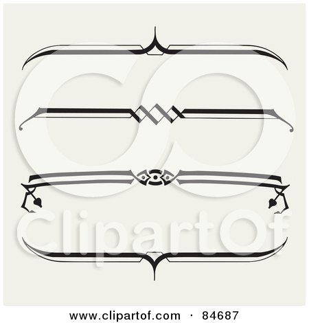 Royalty-Free (RF) Clipart Illustration of a Digital Collage Of Four Black And White Website Headers On White by BestVector