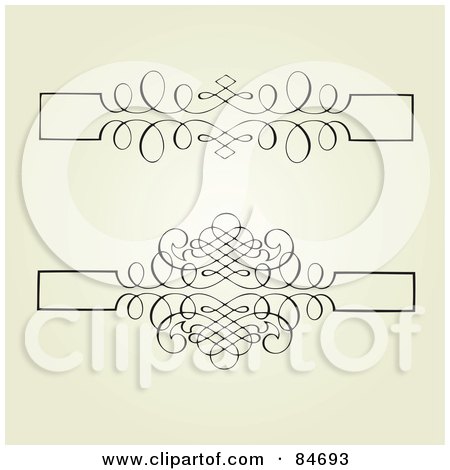 Royalty-Free (RF) Clipart Illustration of a Digital Collage Of Two Swirl Headers by BestVector