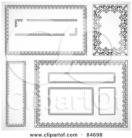 Royalty-Free (RF) Clipart Illustration of a Digital Collage Of Black And White Text Boxes - Version 5 by BestVector